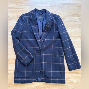 Madewell Navy Plaid Blazer - Size Small